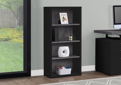Monarch Specialties Inc. Black-Grey Wood 48" Bookcase-2