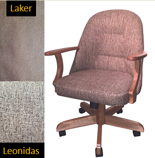 Allwood Furniture Group #140A Tilt/Swivel Wood Arms Caster Chair-1