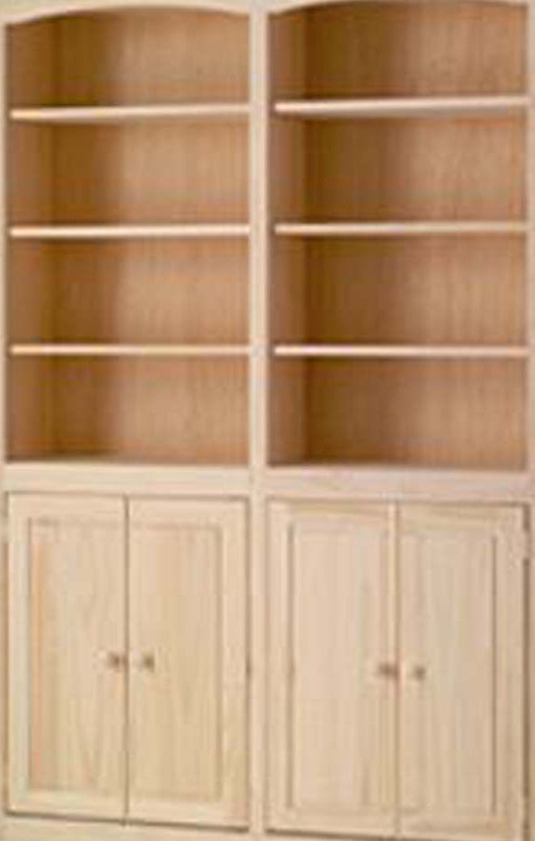 Archbold Furniture Customizable Pine 48" x 72" Bookcase with Doors-1