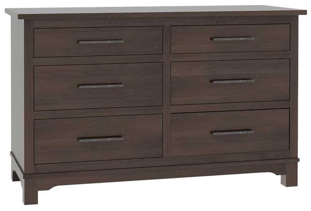 Country View Woodworking Customizable Cheyenne 57" 6-Drawer Wood Legs Dresser-0