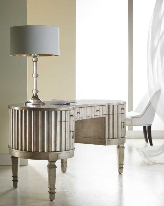 Hooker® Furniture Melange® Champagne Fluted Kidney Desk-1