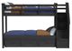 Elements International Hampton Kids Charcoal Youth Twin/Twin Bunk Bed with Staircase and Trundle-2