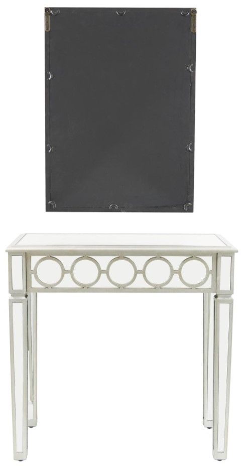 Deco Marche Silver Console Table with Mirror-1