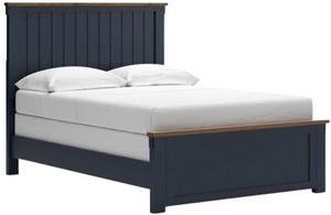 Front view of the Signature Design by Ashley® Landocken Blue/Brown Full Panel Bed