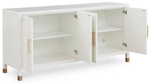 Bassett® Furniture Tidewater Hampton White 4-Door Credenza-3