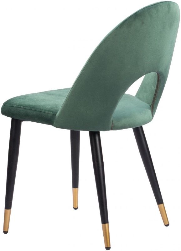 Zuo® Modern Menlo Black/Gold/Green Dining Side Chair Set-3