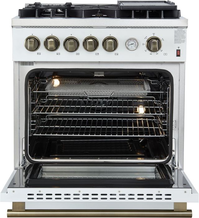 FORNO® Giovanni Series Alta Qualita 30" White Pro Style Gas Range-2