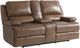 Bassett® Furniture Club Level Parsons Umber Leather Power Reclining Loveseat with Console-0