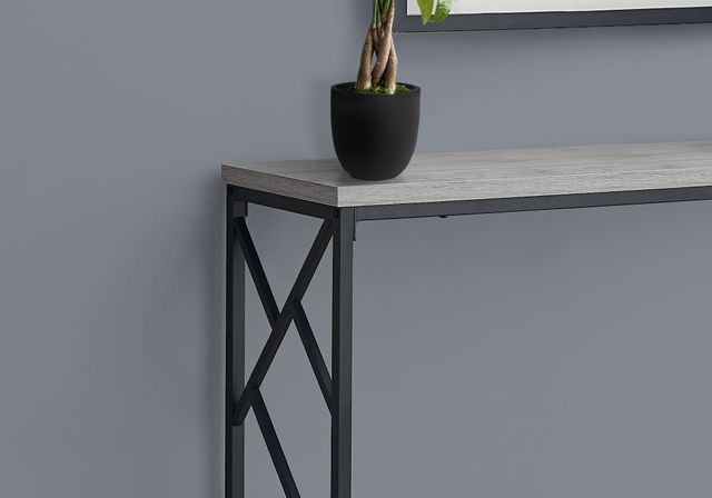 Monarch Specialties Inc. Grey 44"L Hall Console Table with Black Metal Base -2