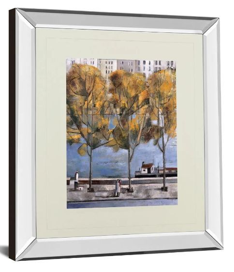 Classy Art Autumn in Paris by Didier Lourenco Mirror Framed Wall Art-1