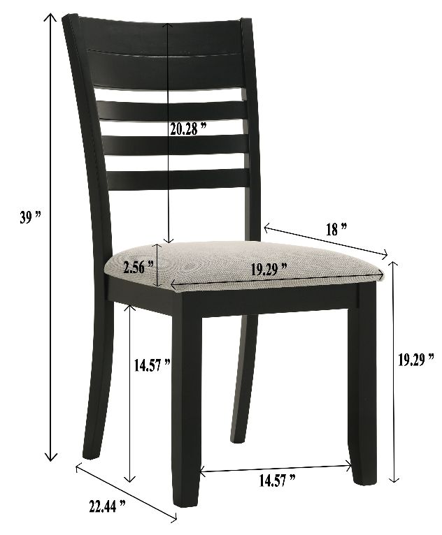 Crown Mark Folio Black/Gray Side Chair-2