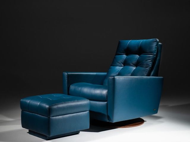 American Leather® Customizable Como Leather Ottoman-1