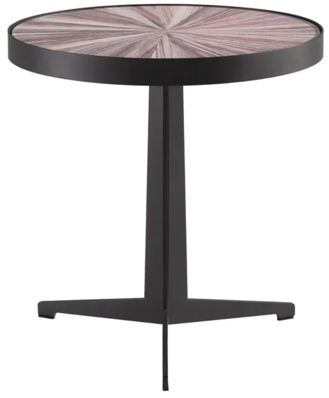 Armen Living Beka Maroon Glass Top Coffee Table with Black Base-3