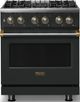 Viking® 5 Series 30" Antique Bronze Pro Style Dual Fuel (NG) Range with Brushed Brass Trim-0