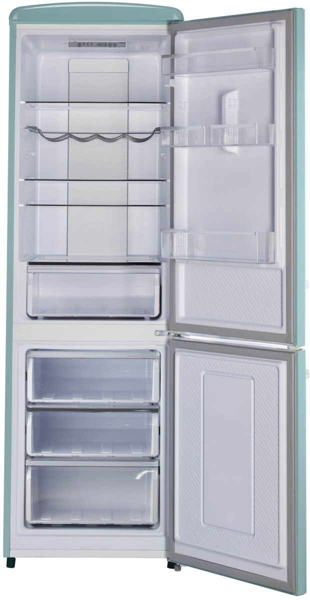Unique® Appliances Classic Retro 12 Cu. Ft. Ocean Mist Turquoise Counter Depth Bottom Freezer Refrigerator-3