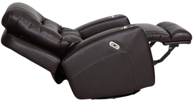 Franklin™ Aspen Holt Coffee Leather Dual Power Swivel Rocker Recliner with Power Headrest-1