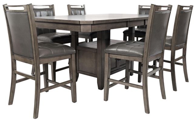 Jofran Inc. Manchester 7-Piece Gray/Warm Wood Counter Dining Set-0