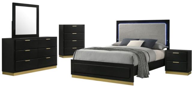 Coaster® Caraway 5-Piece Black California King Bedroom Set-0