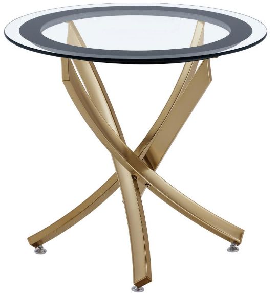 Coaster® Brooke Glass Top End Table with Rose Brass Base-0