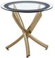 Coaster® Brooke Glass Top End Table with Rose Brass Base-0