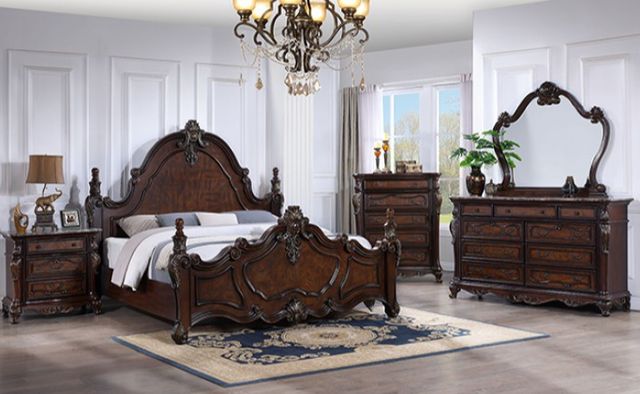 Furniture of America® Francione 4-Piece Dark Cherry Queen Bedroom Set-0