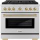 ZLINE Autograph Edition Paramount Series 36" Stainless Steel Pro Style Gas Range with Polished Gold Accents -0