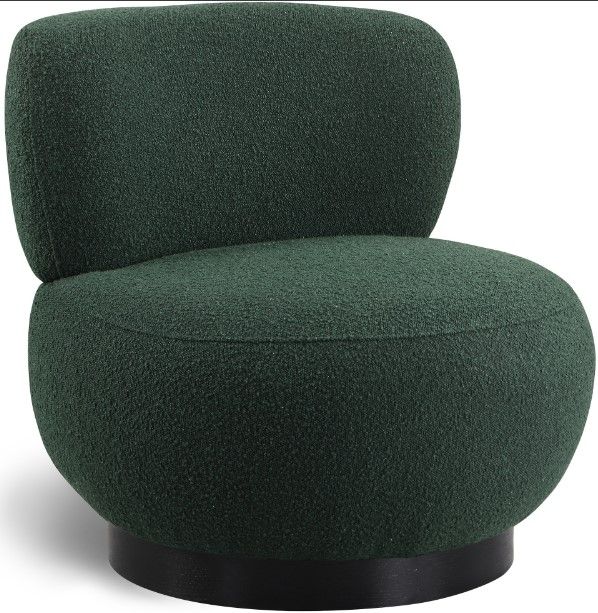 Meridian Furniture Calais Green/Black Boucle Fabric Accent Chair-0