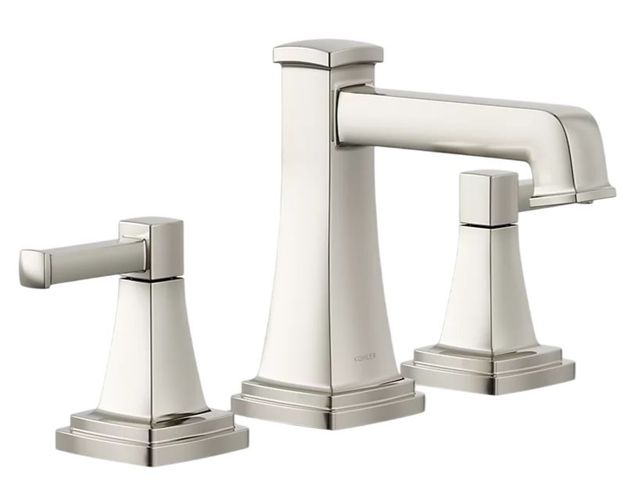 KOHLER® Riff® Vibrant Polished Nickel Widespread Bathroom Sink Faucet-0