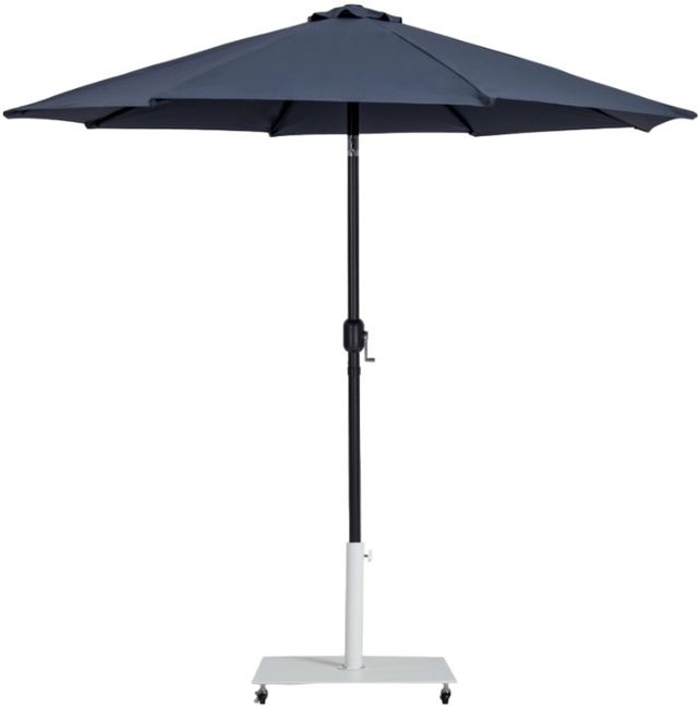 Meridian Furniture Fiji Gray/Matte Black/Matte White Aluminum Outdoor Patio Umbrella and Square Base-0