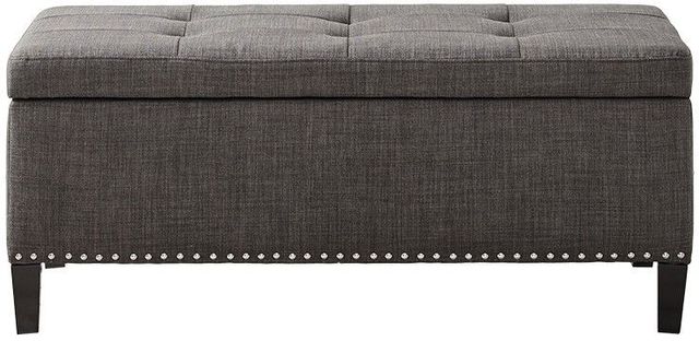 Olliix by Madison Park Charcoal Shandra II Tufted Top Storage Bench-0