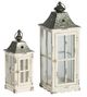 A & B Home Evelyn 2-Piece Whitewashed Enclosed Lantern with Handle Set-0