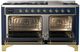 Ilve® Majestic III 60" Midnight Blue Pro Style Dual Fuel Natural Gas Range with Solid Door and Brass Trim-4
