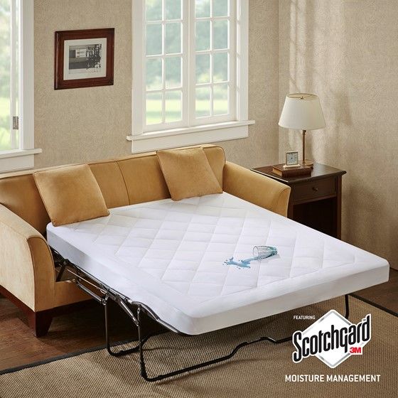 Olliix by Sleep Philosophy White Queen Holden Waterproof Sofa Bed Mattress Protection Pad-0