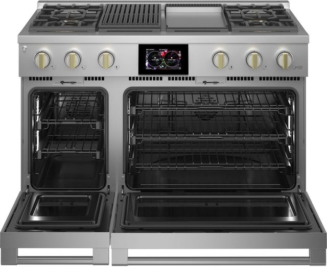 Monogram® Statement Collection 48" Stainless Steel Pro Style Dual Fuel Range with 4 Burners, Grill, and Griddle-1