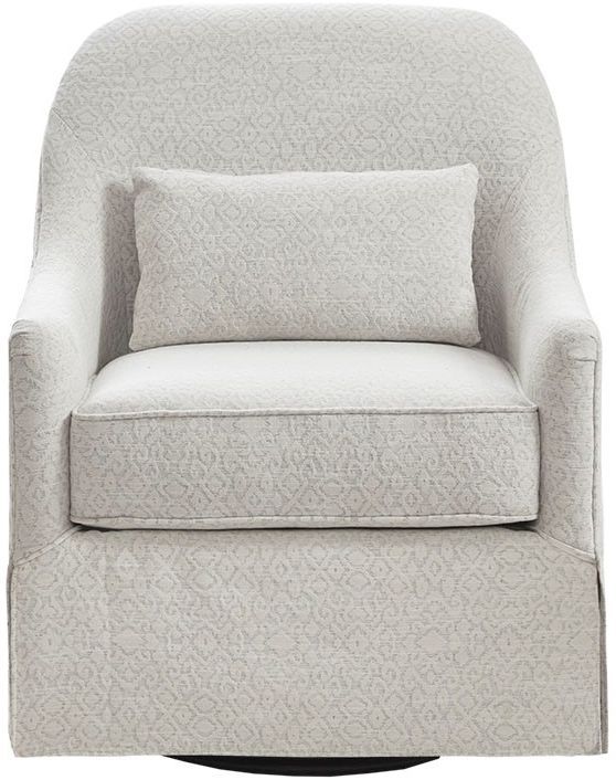 Olliix by Madison Park Ivory/Black Theo Swivel Glider Chair-0