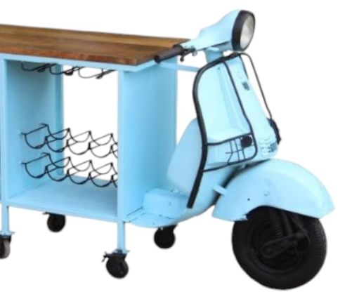 Jaipur Furniture WOW Range Blue Bar Cart-1