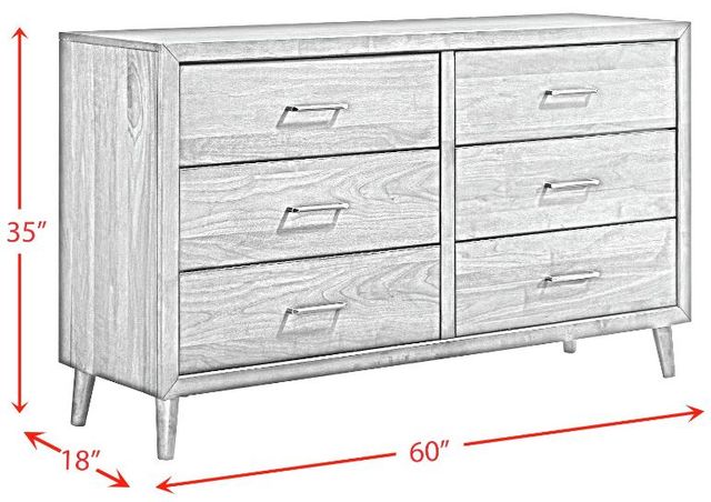 Elements International Malibu Walnut 6-Drawer Dresser-2