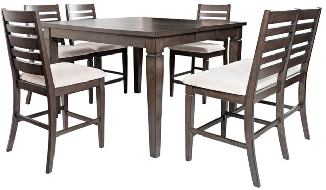 Jofran Inc. Lincoln Square 6-Piece Dark Espresso/Light Cream Counter Dining Set-0