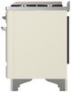 Ilve® Majestic III 60" Antique White Pro Style Dual Fuel Liquid Propane Range with Solid Door and Chrome Trim-4