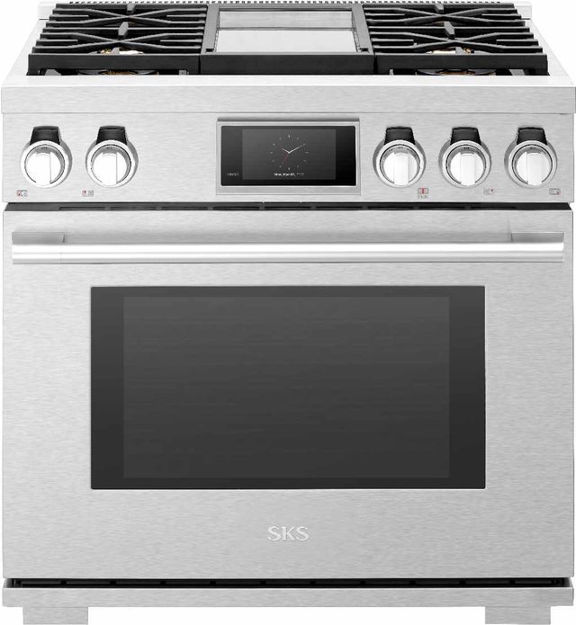 SKS 36" Stainless Steel Pro Style Natural Gas Range-0