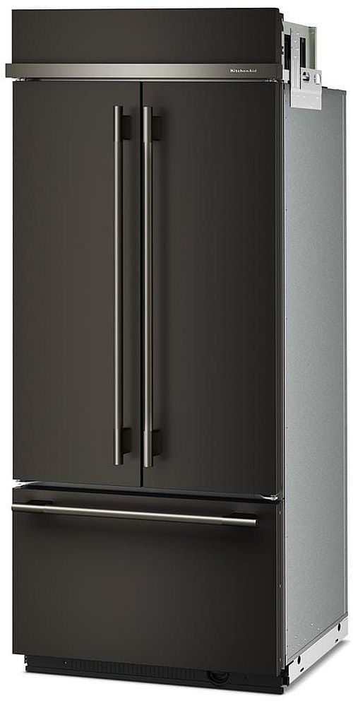 KitchenAid® 36" 20.8 Cu. Ft. Black Ore Built In French Door Refrigerator with Platinum Interior-2
