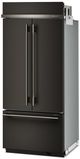 KitchenAid® 36" 20.8 Cu. Ft. Black Ore Built In French Door Refrigerator with Platinum Interior-2