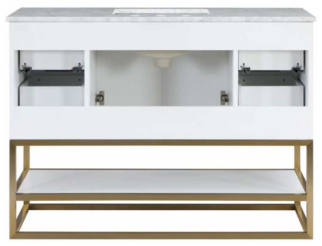 Meridian Furniture Monad Brushed Gold/White 48" Bathroom Vanity-4