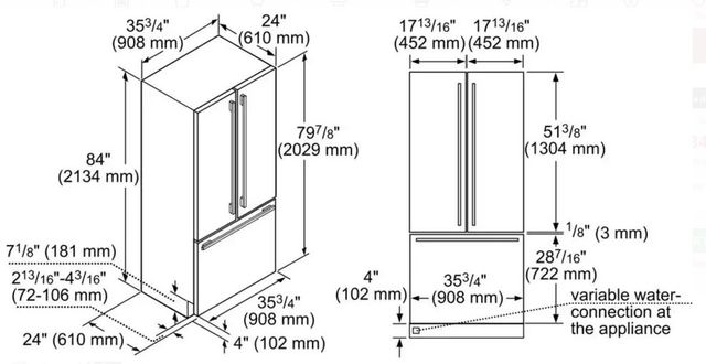 Thermador® Freedom Collection 36" Stainless Steel Handleless Door Panel Set-1