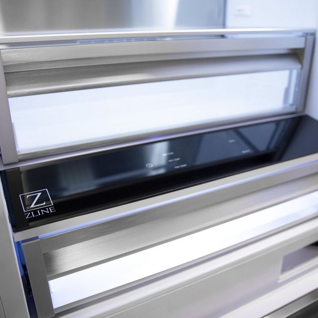 ZLINE Autograph Edition 30 in. 16.1 Cu. Ft. Stainless Steel/Gold Bottom Freezer Refrigerator-4