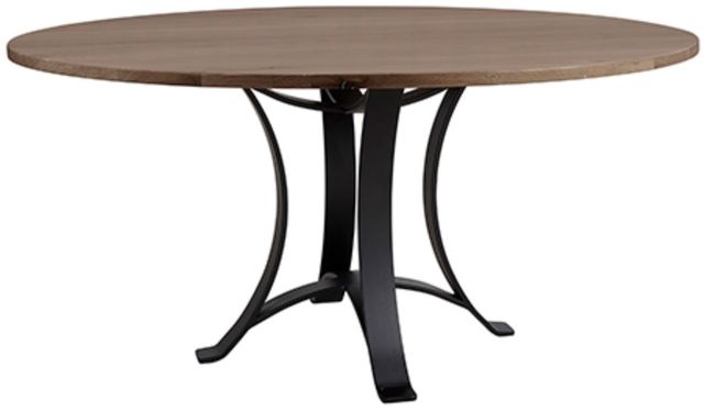 Artisan & Post by Vaughan-Bassett Dovetail Aged Gray 48" Round Dining Table with Black Base-0