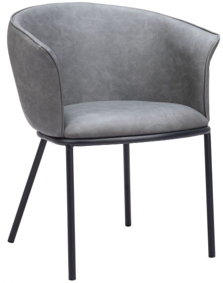 Zuo® Modern Garston Gray/Black Dining Arm Chair-0