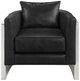 ACME Furniture Betla Aluminum/Black Leather Accent Chair-2