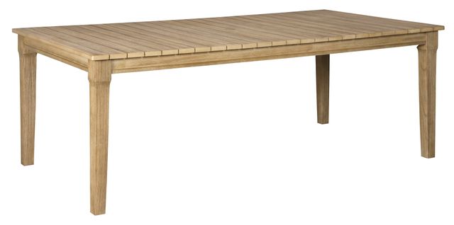 Signature Design by Ashley® Clare View Beige Outdoor Dining Table with Umbrella Option-0
