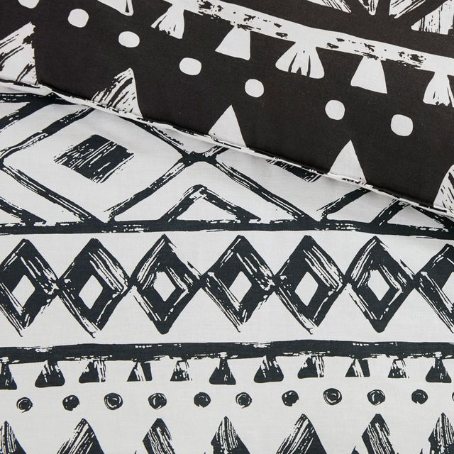 Olliix by Urban Habitat Allyson 3 Piece Cotton Black Full/Queen Comforter Mini Set-4
